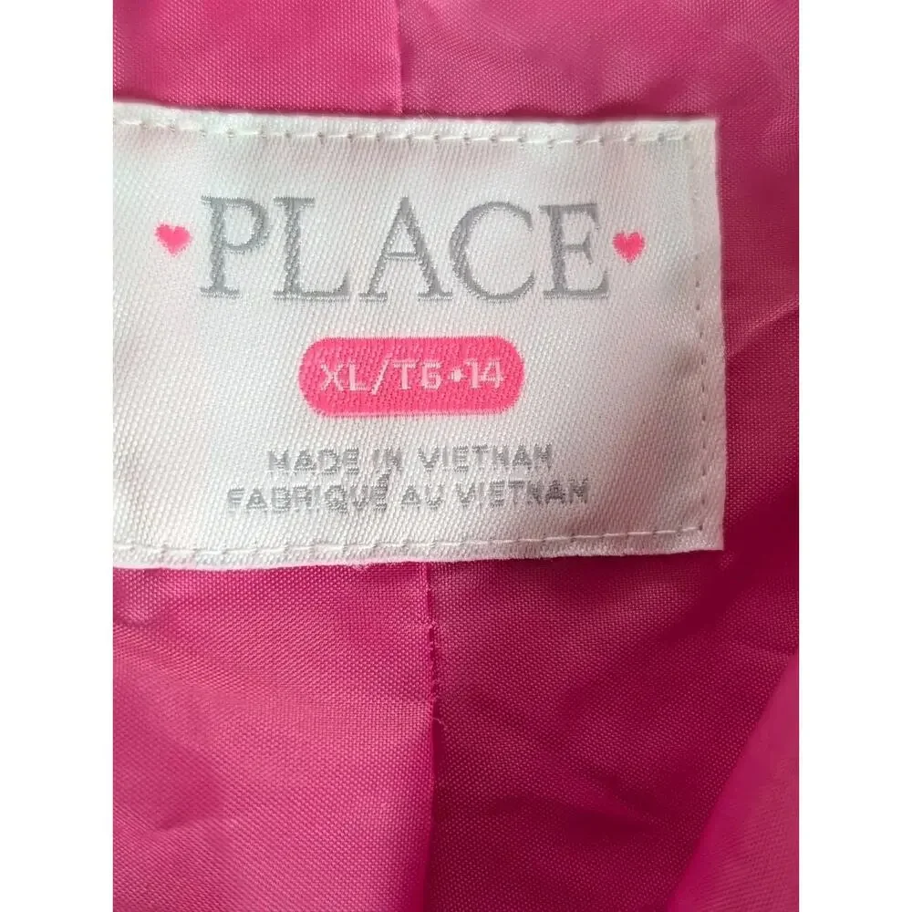 The Childrens Place Puffer Jacket Girls XL 14 Bubblegum Pink Water Resistant NWT